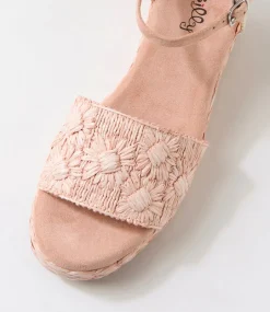 Women I LOVE BILLY Heels|Sandals-Cerso Blush Daisy Fabric Sandals