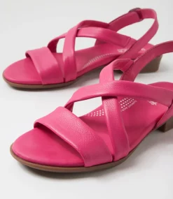 Women SUPERSOFT Comfort|Flats-Cevie Dark Fuchsia Leather Sandals