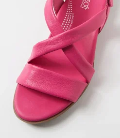 Women SUPERSOFT Comfort|Flats-Cevie Dark Fuchsia Leather Sandals