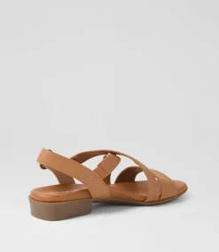 Women SUPERSOFT Comfort|Flats-Cevie Dark Tan Leather Sandals