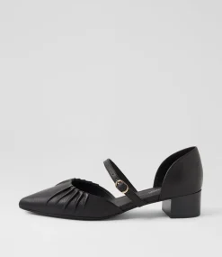Women DIANA FERRARI Mary Janes|Heels-Chaisey Black Leather Mary Jane Heels