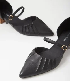 Women DIANA FERRARI Mary Janes|Heels-Chaisey Black Natural Leather Mary Jane Heels