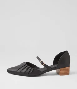 Women DIANA FERRARI Mary Janes|Heels-Chaisey Black Natural Leather Mary Jane Heels