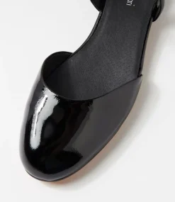 Women DIANA FERRARI Flats|Dress-Chapeau Black Patent Leather Flat Shoes