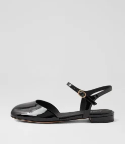 Women DIANA FERRARI Flats|Dress-Chapeau Black Patent Leather Flat Shoes
