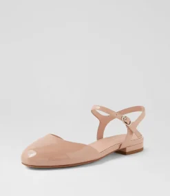 Women DIANA FERRARI Dress|Flats-Chapeau Dark Nude Patent Leather Flat Shoes