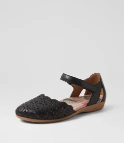 Women COLORADO Comfort|Flats-Charlee Black Leather Flat Shoes