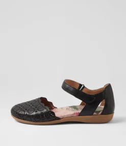 Women COLORADO Comfort|Flats-Charlee Black Leather Flat Shoes
