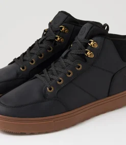 COLORADO Boots|Casuals-Cheech Black Gum Crazyhorse Leather Lace Up Boots
