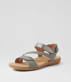 Women COLORADO Comfort|Flats-Cherie Grey Silver Leather Sandals
