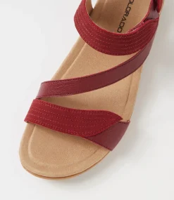 Women COLORADO Comfort|Flats-Cherie Red Leather Sandals