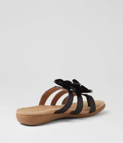 Women COLORADO Comfort|Slides-Cherina Black Leather Slides