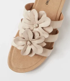 Women COLORADO Comfort|Slides-Cherina Light Beige Leather Slides