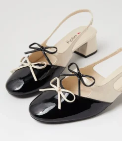 Women I LOVE BILLY Heels-Cherub Black Cream Patent Pu Heels