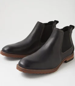 COLORADO Boots|Casuals-Chisel Black Leather Chelsea Boots