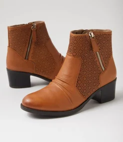 Women SUPERSOFT Boots-Chlloe New Tan Leather Ankle Boots