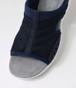 Women I LOVE BILLY Flats|Sandals-Christin Navy Fabric Sandals