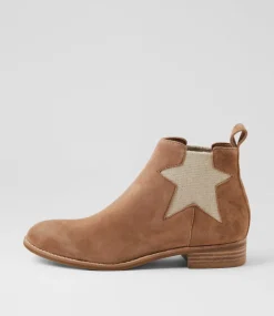 Women TOP END Boots-Cinche Light Choc Natural Suede Elastic Ankle Boots