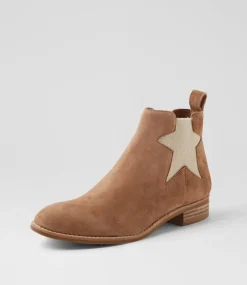 Women TOP END Boots-Cinche Light Choc Natural Suede Elastic Ankle Boots