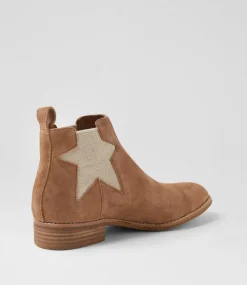 Women TOP END Boots-Cinche Light Choc Natural Suede Elastic Ankle Boots