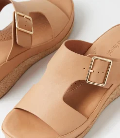 Women DIANA FERRARI Heels-Cindest Tan Leather Sandals