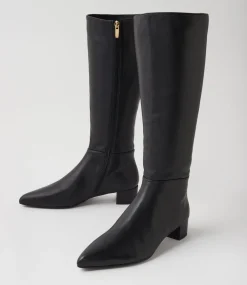 Women DIANA FERRARI Boots-Ciper Black Leather Knee High Boots