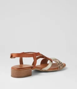 Women DIANA FERRARI Heels|Flats-Cirtnee Tan Leopard Leather Sandals