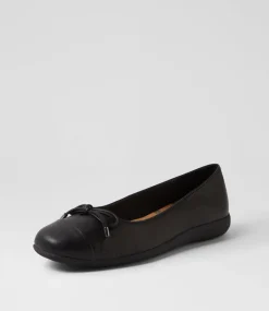 Women SUPERSOFT Comfort|Flats-Clarice Black Leather Ballet Flats