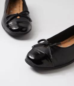 Women SUPERSOFT Comfort|Flats-Clarice Black Patent Leather Ballet Flats