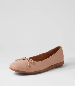Women SUPERSOFT Comfort|Flats-Clarice Dark Nude Leather Ballet Flats