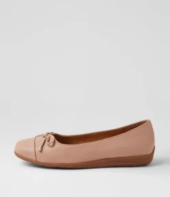 Women SUPERSOFT Comfort|Flats-Clarice Dark Nude Leather Ballet Flats