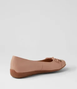 Women SUPERSOFT Comfort|Flats-Clarice Dark Nude Leather Ballet Flats