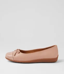 Women SUPERSOFT Flats|Comfort-Clarice Dark Nude Patent Leather Ballet Flats