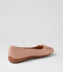 Women SUPERSOFT Flats|Comfort-Clarice Dark Nude Patent Leather Ballet Flats