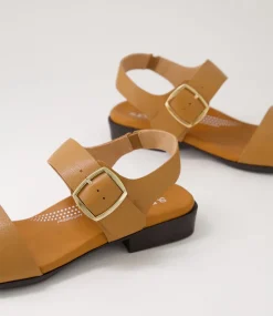 Women SUPERSOFT Comfort|Flats-Clariss Dark Tan Leather Sandals