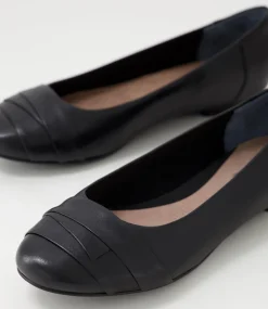 Women SUPERSOFT Comfort|Flats-Claudea Black Leather Ballet Flats