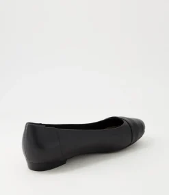 Women SUPERSOFT Comfort|Flats-Claudea Black Leather Ballet Flats