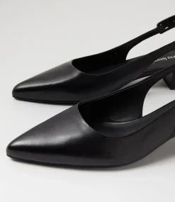 Women DIANA FERRARI Heels-Claytin Black Leather Heels
