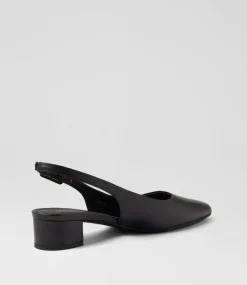 Women DIANA FERRARI Heels-Claytin Black Leather Heels