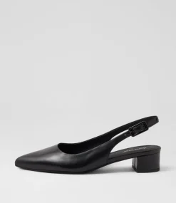 Women DIANA FERRARI Heels-Claytin Black Leather Heels