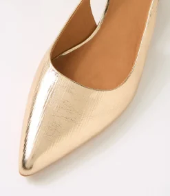 Women DIANA FERRARI Heels-Claytin Gold Textured Leather Heels