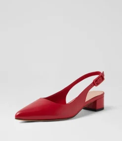 Women DIANA FERRARI Heels-Claytin Red Leather Heels