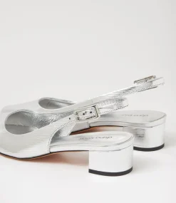 Women DIANA FERRARI Heels-Claytin Silver Textured Leather Heels