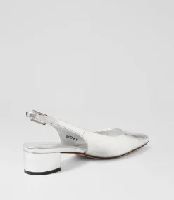 Women DIANA FERRARI Heels-Claytin Silver Textured Leather Heels