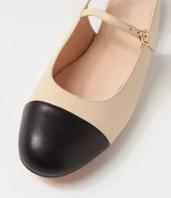 Women DIANA FERRARI Mary Janes|Flats-CLEMEN DF BLACK CREAM LEATHER