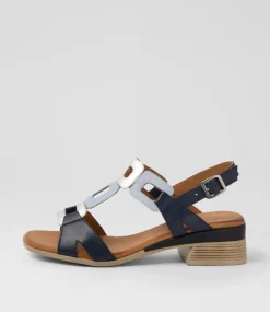 Women DIANA FERRARI Heels|Sandals-Cloclo Navy Leather Sandals