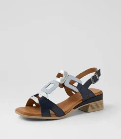 Women DIANA FERRARI Heels|Sandals-Cloclo Navy Leather Sandals