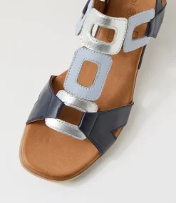 Women DIANA FERRARI Heels|Sandals-Cloclo Navy Leather Sandals