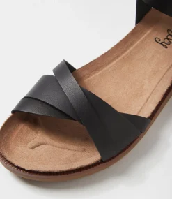 Women I LOVE BILLY Flats|Sandals-Clonti Black Sandals