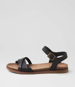 Women I LOVE BILLY Flats|Sandals-Clonti Black Sandals
